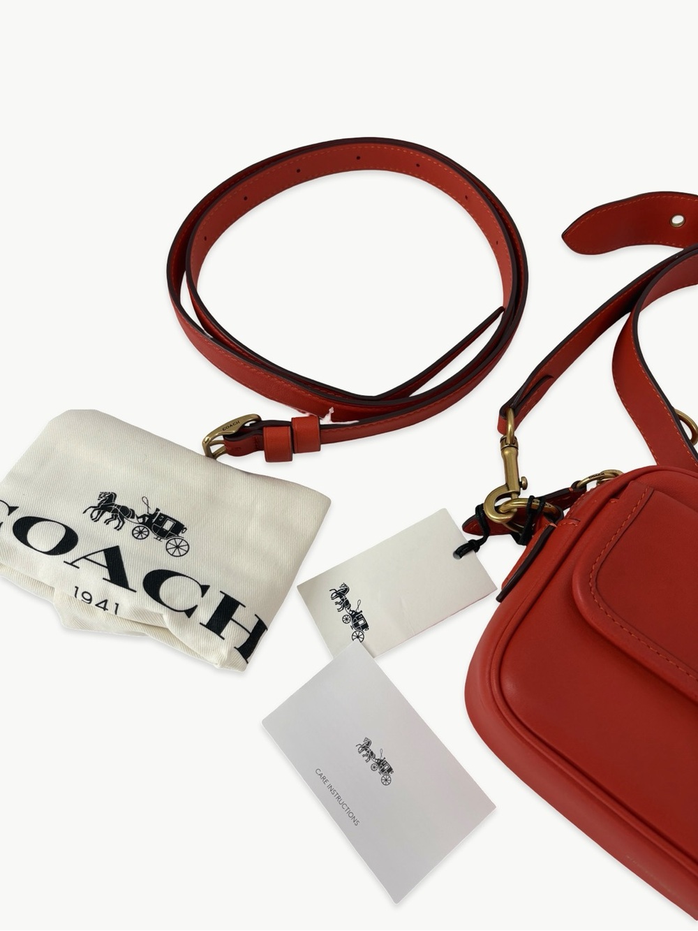Coach 1941 Limited Edition Convertible Waist Pack Mango Glovetanned Leather NWT - Picture 13 of 16
